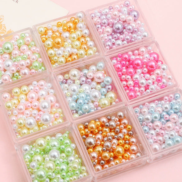 Diy Accessories Imitation Pearl Round Beads For Macaron Cosmetic Case Decorative Handmade