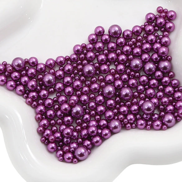 Diy Accessories Imitation Pearl Round Beads For Macaron Cosmetic Case Decorative Handmade
