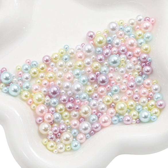 Diy Accessories Imitation Pearl Round Beads For Macaron Cosmetic Case Decorative Handmade