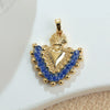 Diy Accessories Jewelry Copper Plated Colorpreserving Microembedded Colorful Crystal Fanshaped Heart Pendant For Necklace And Earrings Simple Geometric Style