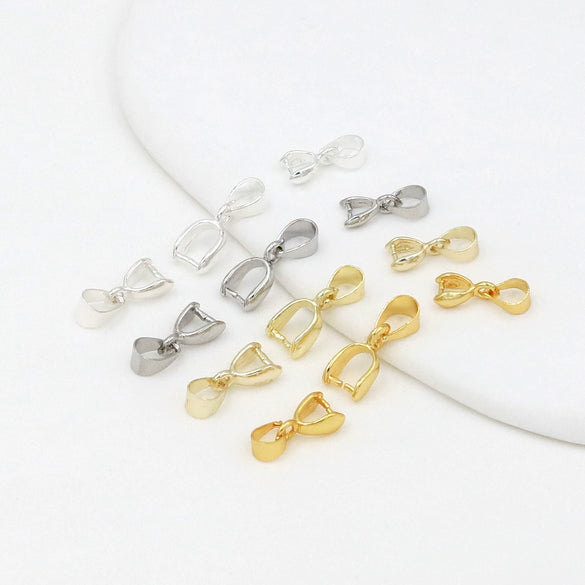Diy Accessories Pendant Buckle Gold Plated With Hanging Melon Seed Buckle Tray Buckle Jade Hanging Clip Buckle Half Hole Bead Holder Electroplated