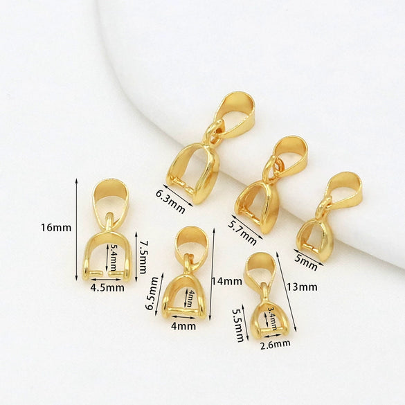 Diy Accessories Pendant Buckle Gold Plated With Hanging Melon Seed Buckle Tray Buckle Jade Hanging Clip Buckle Half Hole Bead Holder Electroplated