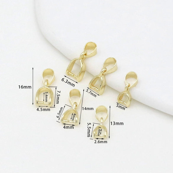 Diy Accessories Pendant Buckle Gold Plated With Hanging Melon Seed Buckle Tray Buckle Jade Hanging Clip Buckle Half Hole Bead Holder Electroplated