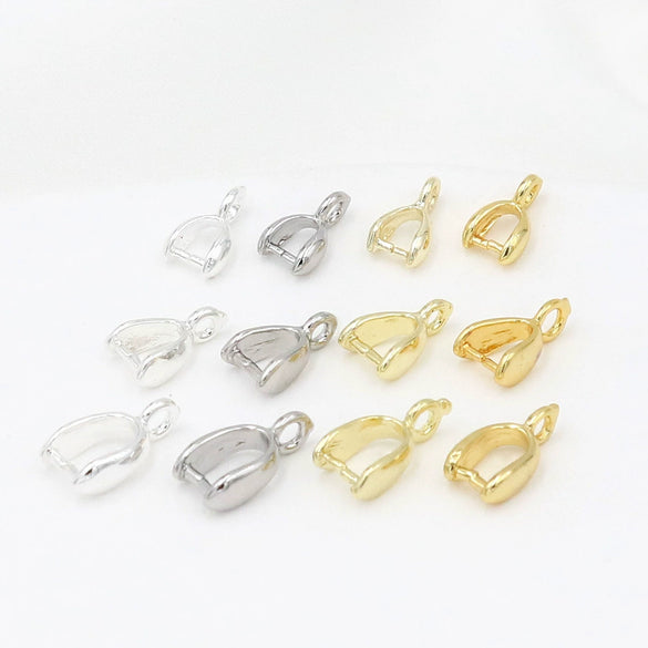 Diy Accessories Pendant Buckle Gold Plated With Hanging Melon Seed Buckle Tray Buckle Jade Hanging Clip Buckle Half Hole Bead Holder Electroplated