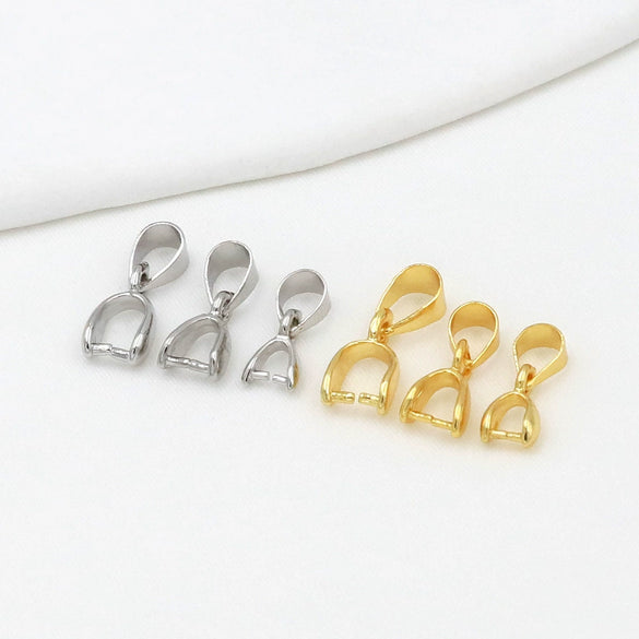 Diy Accessories Pendant Buckle Gold Plated With Hanging Melon Seed Buckle Tray Buckle Jade Hanging Clip Buckle Half Hole Bead Holder Electroplated