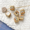 Diy Acrylic Loose Bead Bracelet Necklace Beaded Mobile Phone Chain Handpainted Square Plastic Resin Printing