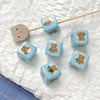 Diy Acrylic Loose Bead Bracelet Necklace Beaded Mobile Phone Chain Handpainted Square Plastic Resin Printing