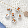 Diy Acrylic Loose Bead Bracelet Necklace Beaded Mobile Phone Chain Handpainted Square Plastic Resin Printing