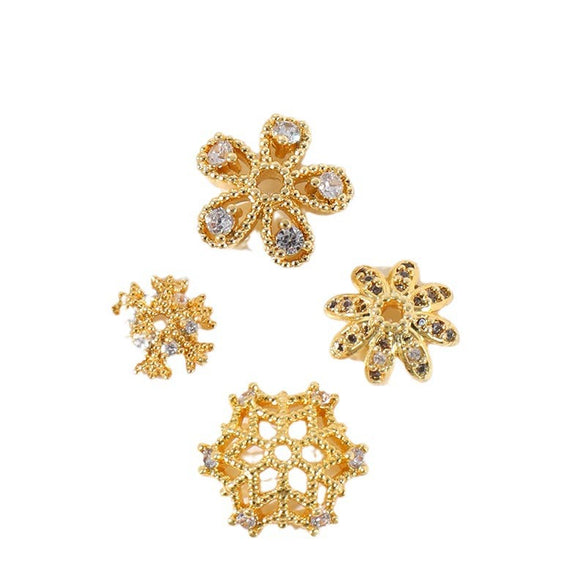 Diy Beaded Bracelet Accessories Copper Casting Torus With Zircon Microinlaid And Electroplated In 14K 18K Gold Color Retaining