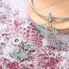 Diy Bracelet Accessories Christmas Series Beads Copper Silver Plated Dripping Oil Design