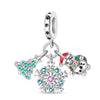 Diy Bracelet Accessories Christmas Series Beads Copper Silver Plated Dripping Oil Design
