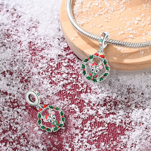 Diy Bracelet Accessories Christmas Series Beads Copper Silver Plated Dripping Oil Design