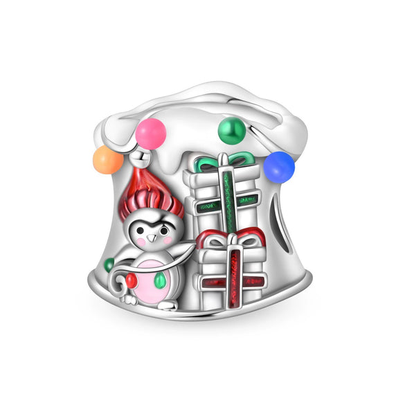 Diy Bracelet Accessories Christmas Series Beads Copper Silver Plated Dripping Oil Design