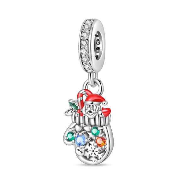 Diy Bracelet Accessories Christmas Series Beads Copper Silver Plated Dripping Oil Design