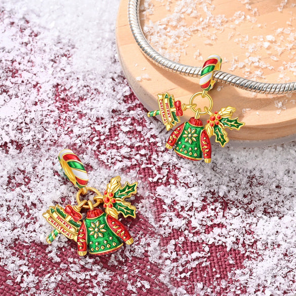 Diy Bracelet Accessories Christmas Series Beads Copper Silver Plated Dripping Oil Design