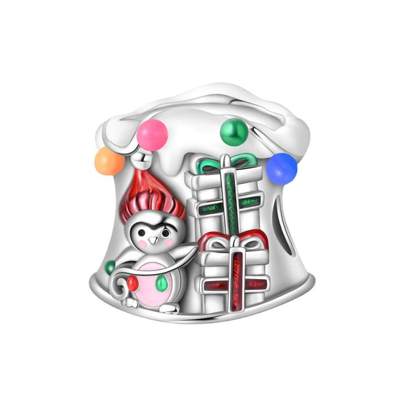 Diy Bracelet Accessories Christmas Series Beads Copper Silver Plated Dripping Oil Design