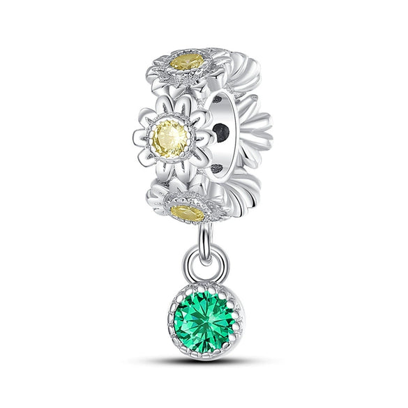 Diy Bracelet Accessories Sunflower Copper Silver Plated Dripping Oil Original Design Plant Flowers Charm