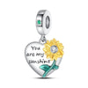 Diy Bracelet Accessories Sunflower Copper Silver Plated Dripping Oil Original Design Plant Flowers Charm
