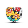 Diy Bracelet Accessories Sunflower Copper Silver Plated Dripping Oil Original Design Plant Flowers Charm