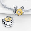 Diy Bracelet Accessories Sunflower Copper Silver Plated Dripping Oil Original Design Plant Flowers Charm