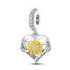 Diy Bracelet Accessories Sunflower Copper Silver Plated Dripping Oil Original Design Plant Flowers Charm