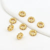 Diy Bracelet Material Copper Plated 18K True Gold Micro Zircon Round Bead Large Hole Versatile Minimalist Electroplating