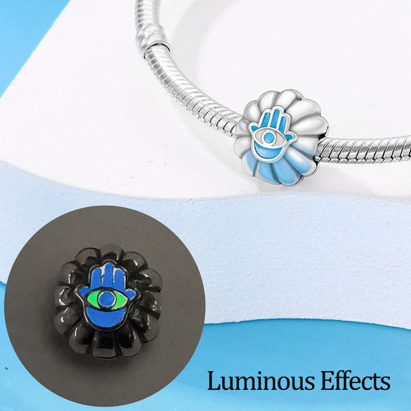 Diy Bracelet Necklace 925 Silver Beads Copper Plated Flower Luminous Isolation Beads Dripping Oil Design