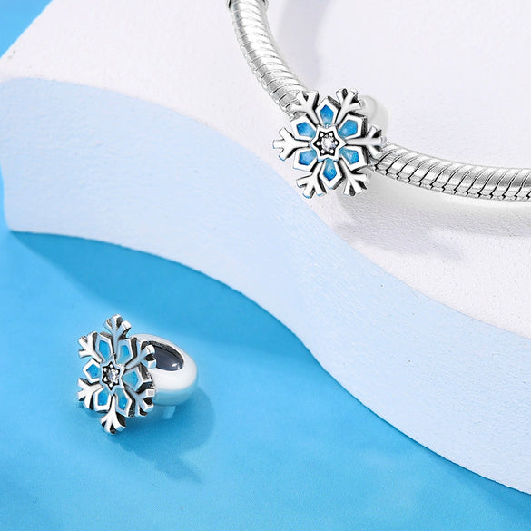 Diy Bracelet Necklace 925 Silver Beads Copper Plated Flower Luminous Isolation Beads Dripping Oil Design
