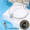 Diy Bracelet Necklace 925 Silver Beads Copper Plated Flower Luminous Isolation Beads Dripping Oil Design