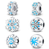 Diy Bracelet Necklace 925 Silver Beads Copper Plated Flower Luminous Isolation Beads Dripping Oil Design