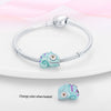 Diy Bracelet White Copper Silver Plated Magic Color Chameleon Elephant Charm With Dripping Oil Treatment Original Design Animal Style