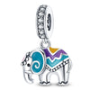 Diy Bracelet White Copper Silver Plated Magic Color Chameleon Elephant Charm With Dripping Oil Treatment Original Design Animal Style