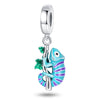 Diy Bracelet White Copper Silver Plated Magic Color Chameleon Elephant Charm With Dripping Oil Treatment Original Design Animal Style