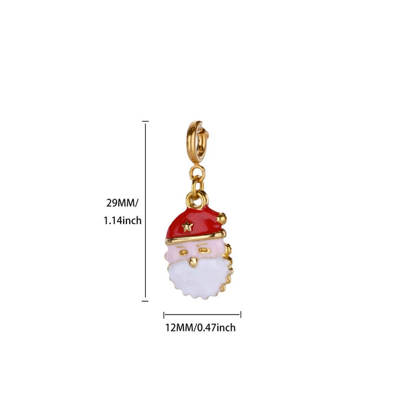 Diy Christmas Bracelet And Necklace Accessories With Stainless Steel Christmas Tree Snowflake Bell And Dripping Oil Design