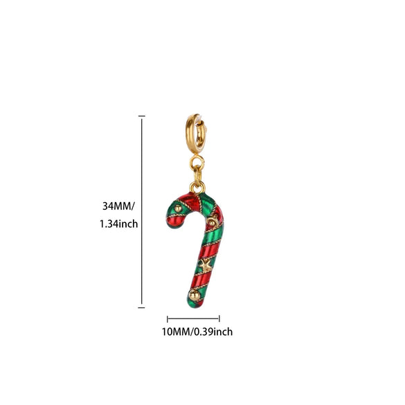 Diy Christmas Bracelet And Necklace Accessories With Stainless Steel Christmas Tree Snowflake Bell And Dripping Oil Design