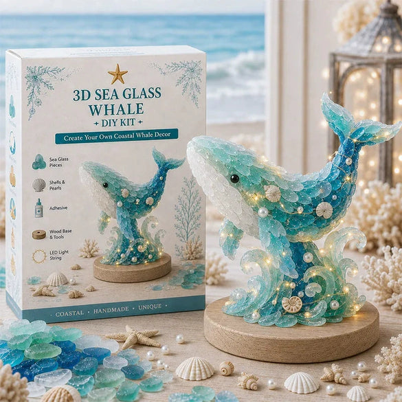Diy 3D Sea Glass Christmas Tree Resin Ornament Kit With Seashell Pearl Design Glowing Night Light And Handmade Desktop Decoration