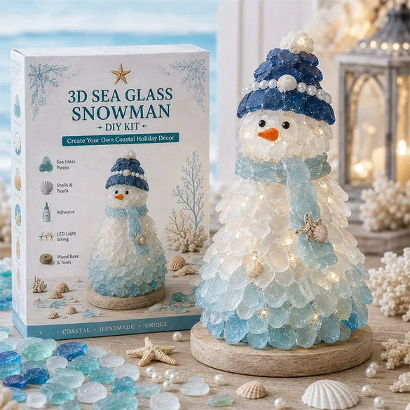 Diy 3D Sea Glass Christmas Tree Resin Ornament Kit With Seashell Pearl Design Glowing Night Light And Handmade Desktop Decoration