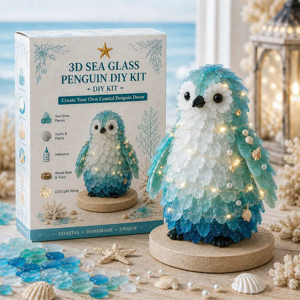 Diy 3D Sea Glass Christmas Tree Resin Ornament Kit With Seashell Pearl Design Glowing Night Light And Handmade Desktop Decoration