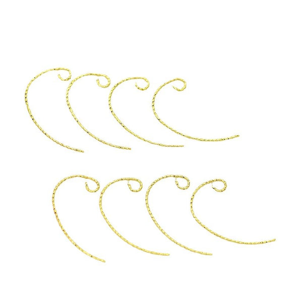 Diy Earrings Accessories Copper 18K Gold Plated Flower Twist Ear Hook With Gold Color Preservation And Electroplating Treatment