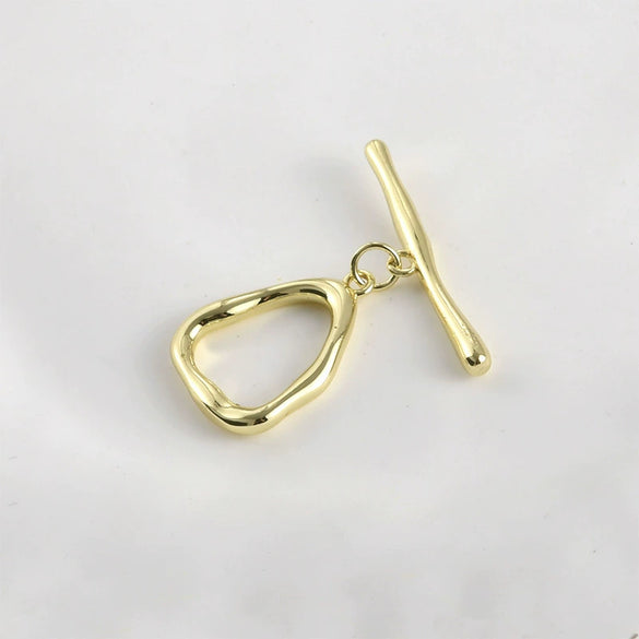 Diy Hand Beaded Accessories Copper Plated 14K Gold Color Preservation Specialshaped Triangle Ot Buckle Coil Buckle Bracelet Necklace