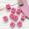Diy Handmade Bracelet Necklace Mobile Phone Chain With Square Acrylic Beads Apply Oil Plastic Resin Material