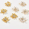 Diy Handmade Copper Double Daisies Set With Zircon Pendant Electroplated Bracelet Necklace Earrings Accessories