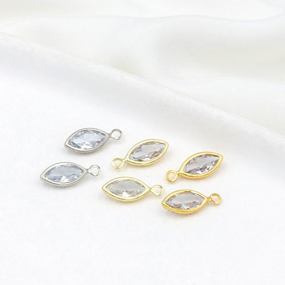 Diy Handmade Crystal Zircon Water Drop Earrings Pendant 14K Goldfilled Electroplated