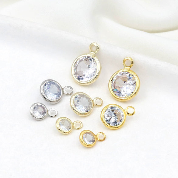 Diy Handmade Crystal Zircon Water Drop Earrings Pendant 14K Goldfilled Electroplated