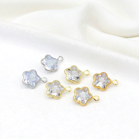 Diy Handmade Crystal Zircon Water Drop Earrings Pendant 14K Goldfilled Electroplated