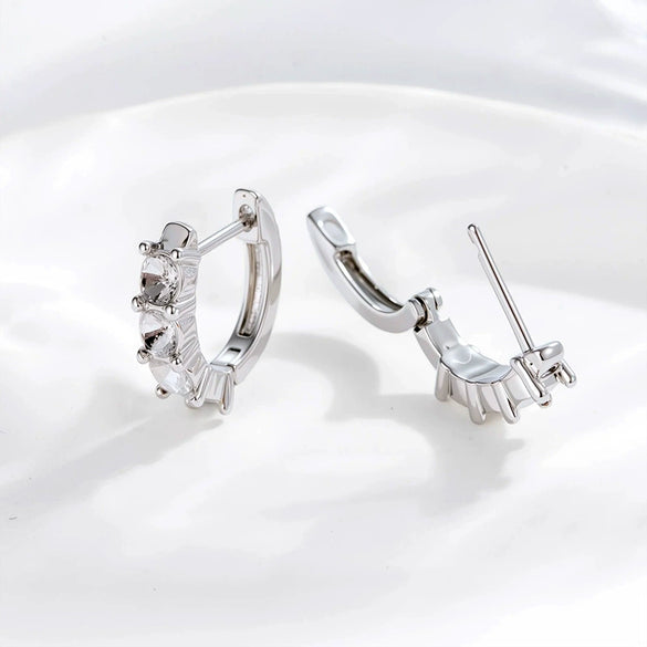Diy Handmade Fashion Minimalist Copper Hollow Ear Hoop Earrings With Inlay For Ear Piercing