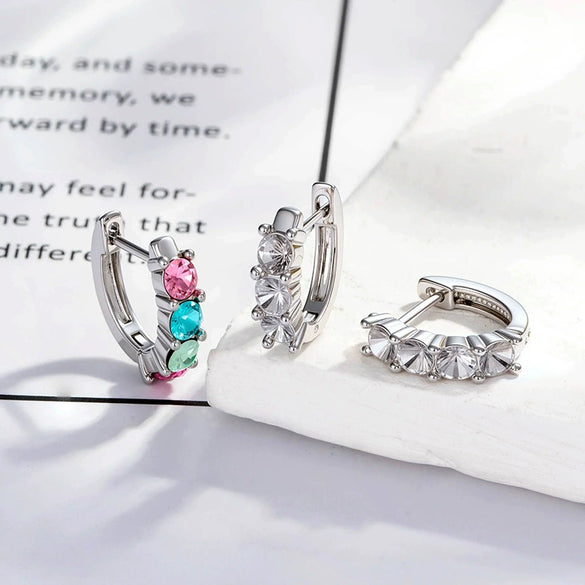 Diy Handmade Fashion Minimalist Copper Hollow Ear Hoop Earrings With Inlay For Ear Piercing