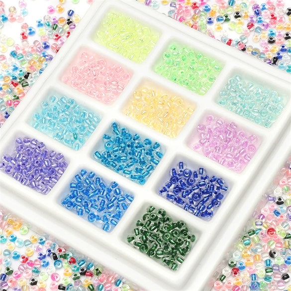 Diy Handmade Glass Beads Material For Bracelet And Mobile Phone Chain Transparent Dyed Core Silk Dopamine Style