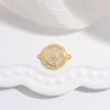 Diy Handmade Jewelry Accessories S925 Sterling Silver Zirconium Round Flower Connection Buckle Bracelet Necklace