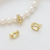 Diy Handmade Jewelry Copper Gold Coated Zirconium Inlaid Pearl Buckle Belt Hanging Beaded Bracelet Necklace Accessories Material